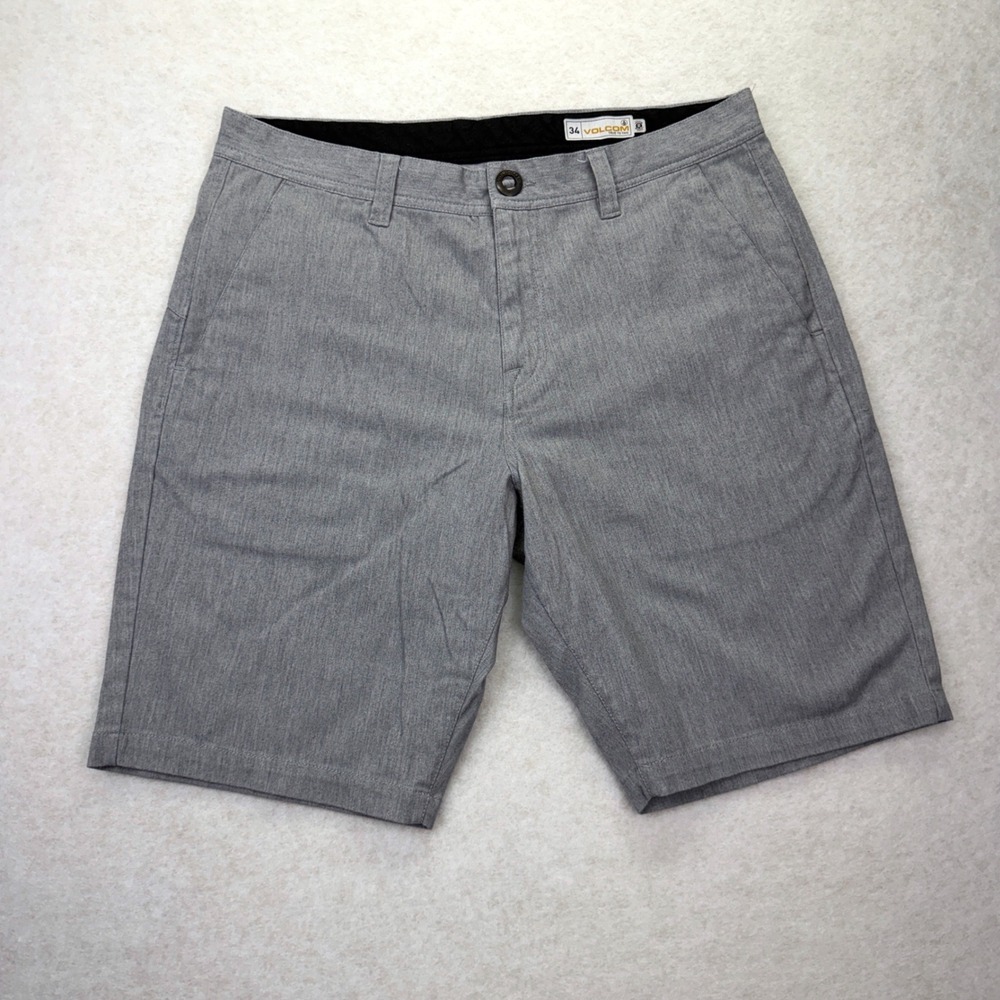 Volcom Frickin Modern Stretch Shorts Mens 34 True To This Grey Skater Chino Y2K